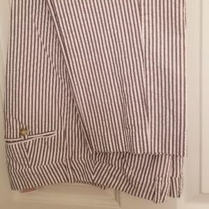 MERONA ABOVE ANKLE PANT 12 GREY/WHITE SEARSUCKER